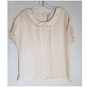 Cream collard blouse